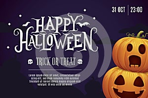 Flat design happy halloween festival party banners templat photo