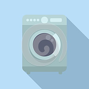 Modern washing machine icon on blue background