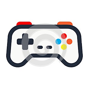 Modern Video Game Controller Icon Vector - Flat Design Console Gamepad