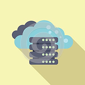Cloud computing icon with server rack illustration
