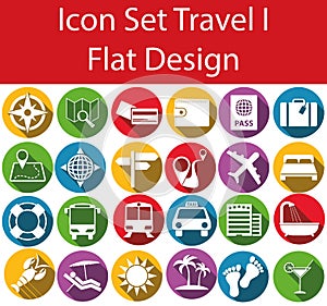 Flat Design Icon Set Travel