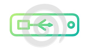 Flat design icon of a USB port connector technology interface, vector design Generative AI