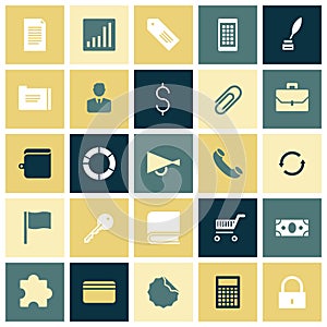 Flat design icons for business