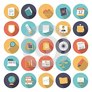 Flat design icons for business and finance