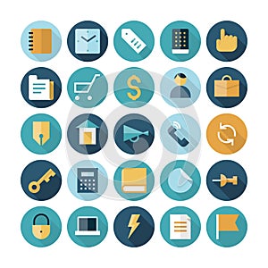 Flat design icons for business and finance