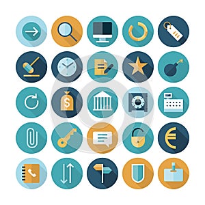 Flat design icons for business and finance