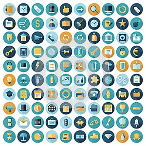 Flat design icons for business and finance