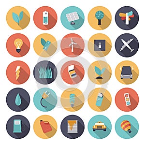 Flat design icons for energy