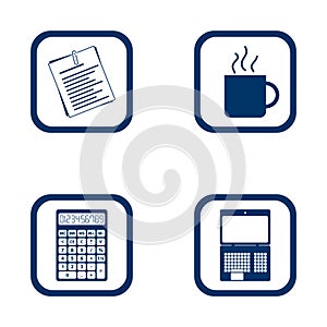 Flat design icons office set