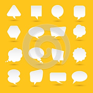 Flat design icons set bubble message for text. Vector illustrations.