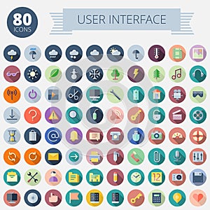 Flat Design Icons For User Interface