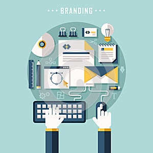 Flat design illustration concept of branding