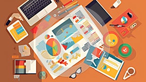 flat design illustration concepts for business plan and marketing plan