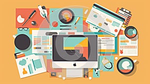 flat design illustration concepts for business plan and marketing plan