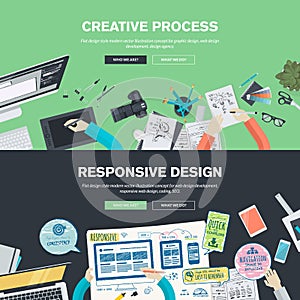 Flat design illustration concepts for graphic and web design