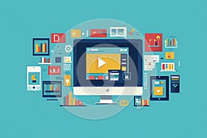 Digital Media and Technology Illustration