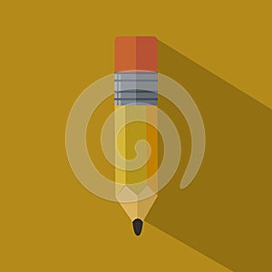 Flat design illustration of a short Pencil