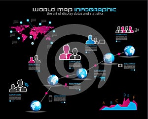 Flat Design Interface template for infographics