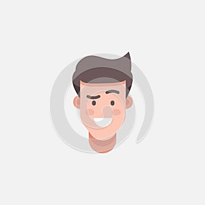 Flat design man character head vector illustration