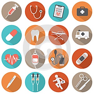 Flat Design Medical icons