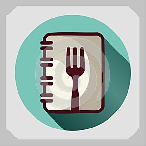Flat Design Menu Icon with Long Shadow