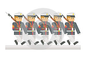 Flat design military parade