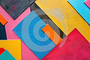 Flat design minimalistic vibrant colors geometric shapes abstract composition background