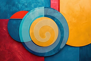 Flat design minimalistic vibrant colors geometric shapes abstract composition background