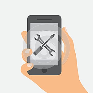 Flat design of Mobile repair