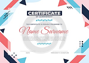 Flat design modern certificate template