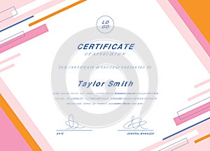 Flat design modern certificate template