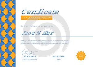 Flat design modern certificate template