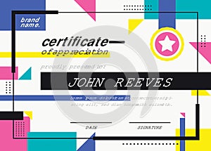 Flat design modern certificate template
