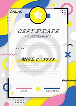 Flat design modern certificate template