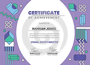 Flat design modern certificate template
