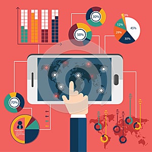 Flat design modern vector illustration icons set of website SEO optimization, programming process and web analytic elements. Isola