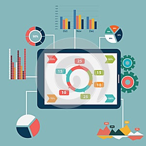 Flat design modern vector illustration icons set of website SEO optimization, programming process and web analytic elements.