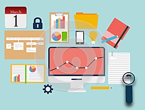 Icons set of website SEO optimization