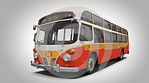 flat design of one retro vintage bus, onÃ§a pintada colorful shades, AI Generative