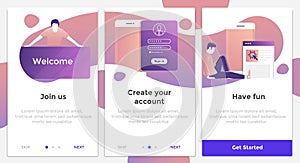 Flat Design Oneboarding Concepts