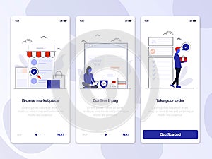 Flat Design Oneboarding Concepts 4