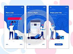 Flat Design Oneboarding Concepts - Travel app