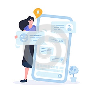 Flat design online chat concept