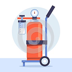 Flat design oxygen tank Vector illustration