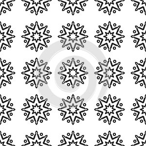 Snowflake outline pattern. Vector clean design background.