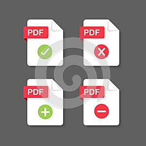 Flat design with PDF files download document,icon,symbol set, vector design element illustration