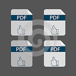 Flat design with PDF files download document,icon,symbol set, vector design element illustration