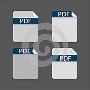 Flat design with PDF files download document,icon,symbol set, vector design element illustration