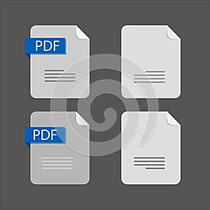 Flat design with PDF files download document,icon,symbol set, vector design element illustration