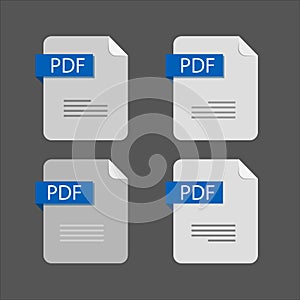 Flat design with PDF files download document,icon,symbol set, vector design element illustration